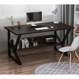 Zwart computerbureau 100x60 met plank - 55% korting!