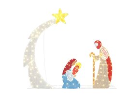 vidaXL Kerststal Scene (55% Korting) Warmwit 149 cm