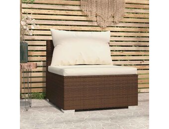 vidaXL Tuinmiddenbank Poly Rattan Bruin - Nu 35% Korting!