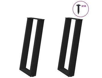 vidaXL Console Tafelpoten U-vormig (2 st) - Zwart Staal - 35% Korting