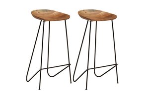 vidaXL Barkrukken 2 st. massief acaciahout | -55%