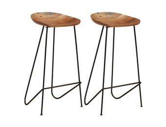 vidaXL Barkrukken 2 st. massief acaciahout | -55%