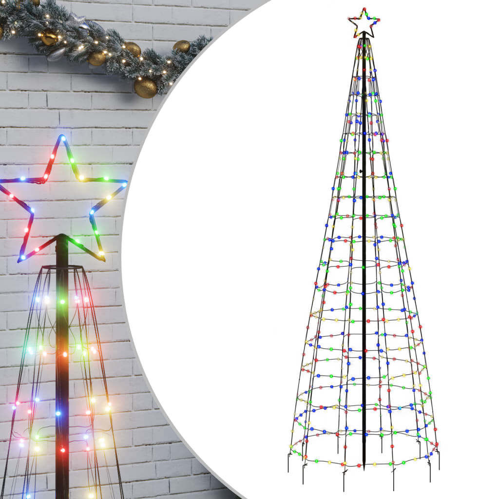 vidaXL LED-kerstboom met spikes 300 cm, Kleurrijk, 570 LEDs - 35% Korting!