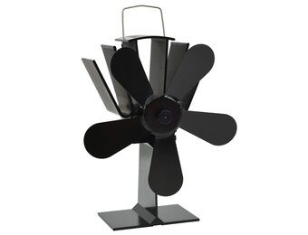 vidaXL Kachelventilator 5 vinnen Zwart - 35% Korting!