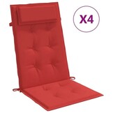 vidaXL Stoelkussens Hoge Rug Oxford Rood - 4 stuks met 35% korting