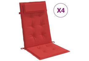 vidaXL Stoelkussens Hoge Rug Oxford Rood - 4 stuks met 35% korting