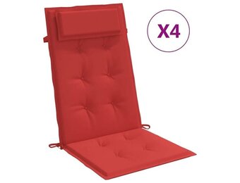 vidaXL Stoelkussens Hoge Rug Oxford Rood - 4 stuks met 35% korting
