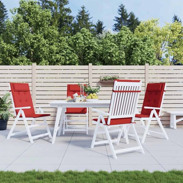 vidaXL Stoelkussens Hoge Rug Oxford Rood - 4 stuks met 35% korting