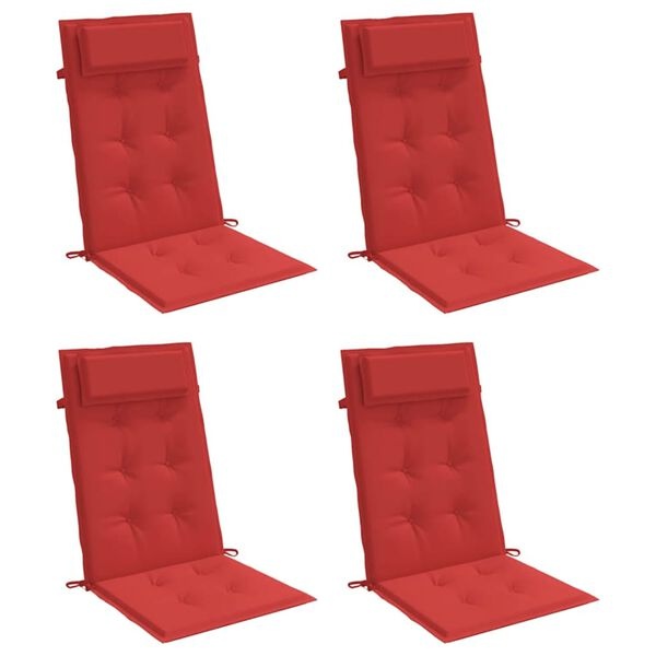 vidaXL Stoelkussens Hoge Rug Oxford Rood - 4 stuks met 35% korting
