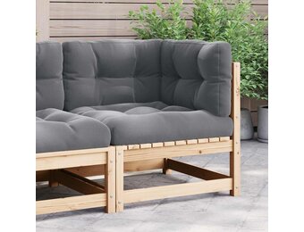 vidaXL Tuinhoekbank Grenenhout & Grijze Kussens | 37% Korting
