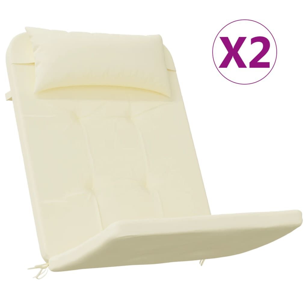 vidaXL Adirondack Stoelkussens 2 st. Crème - 65% Korting