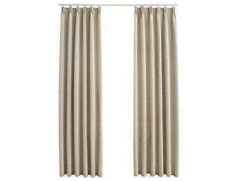 vidaXL Verduisterende Gordijnen Beige (2 st) - 35% Korting