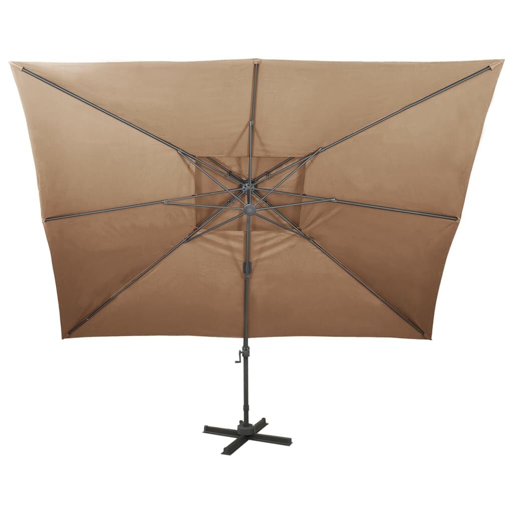 vidaXL Zweefparasol Dubbel Dak Taupe - 53% Korting!