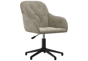 vidaXL Draaibare Kantoorstoel Fluweel Lichtgrijs - 35% Korting