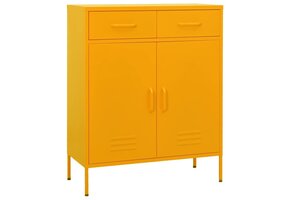 vidaXL Opbergkast Staal Mosterdgeel - 35% Korting!