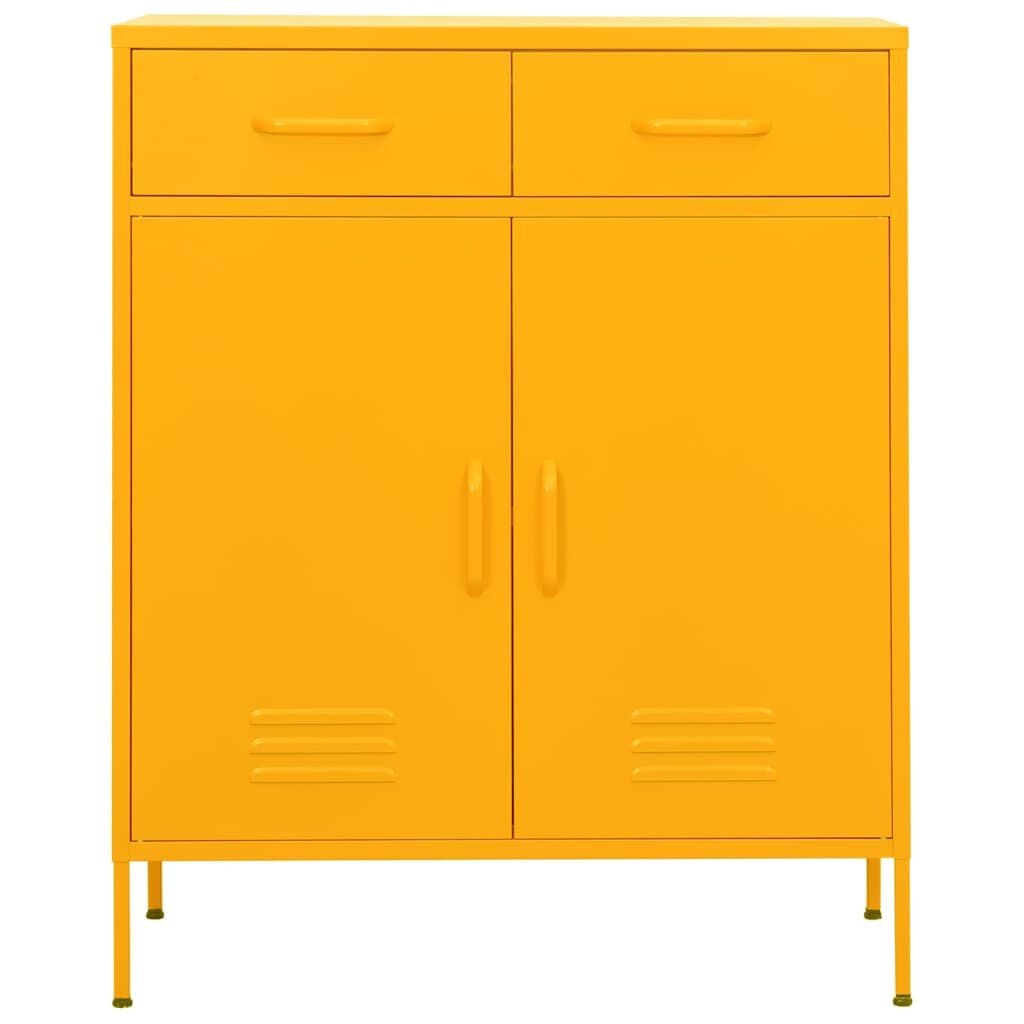 vidaXL Opbergkast Staal Mosterdgeel - 35% Korting!