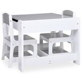 vidaXL Kindertafel & 2 Stoelen (MDF, Wit) - 35% Korting