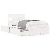 vidaXL Bedframe Grenenhout Wit (90x200cm) - Nu 35% Korting!