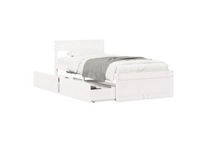 vidaXL Bedframe Grenenhout Wit (90x200cm) - Nu 35% Korting!