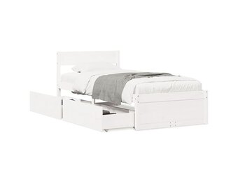 vidaXL Bedframe Grenenhout Wit (90x200cm) - Nu 35% Korting!
