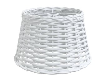 vidaXL Plafondlampenkap Wicker Wit Ø38x23 cm - 60% Korting!