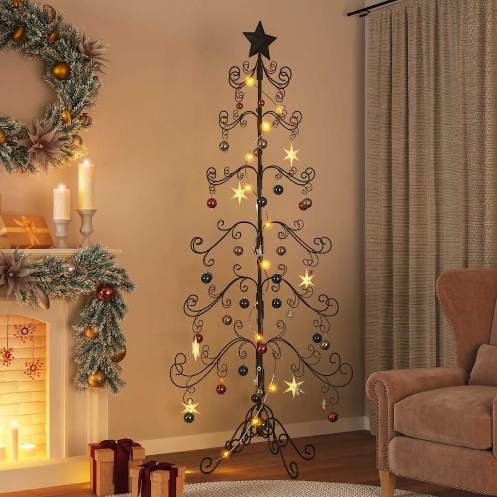 vidaXL Kerstboom 215 cm Metaal Zwart - 55% Korting