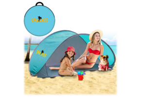 Pop up strandtent - UV-bescherming 50 - waterbestendig - geschikt voor 4 personen