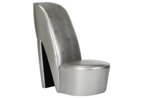 vidaXL Hakstoel Kunstleer Zilverkleurig - 35% Korting!