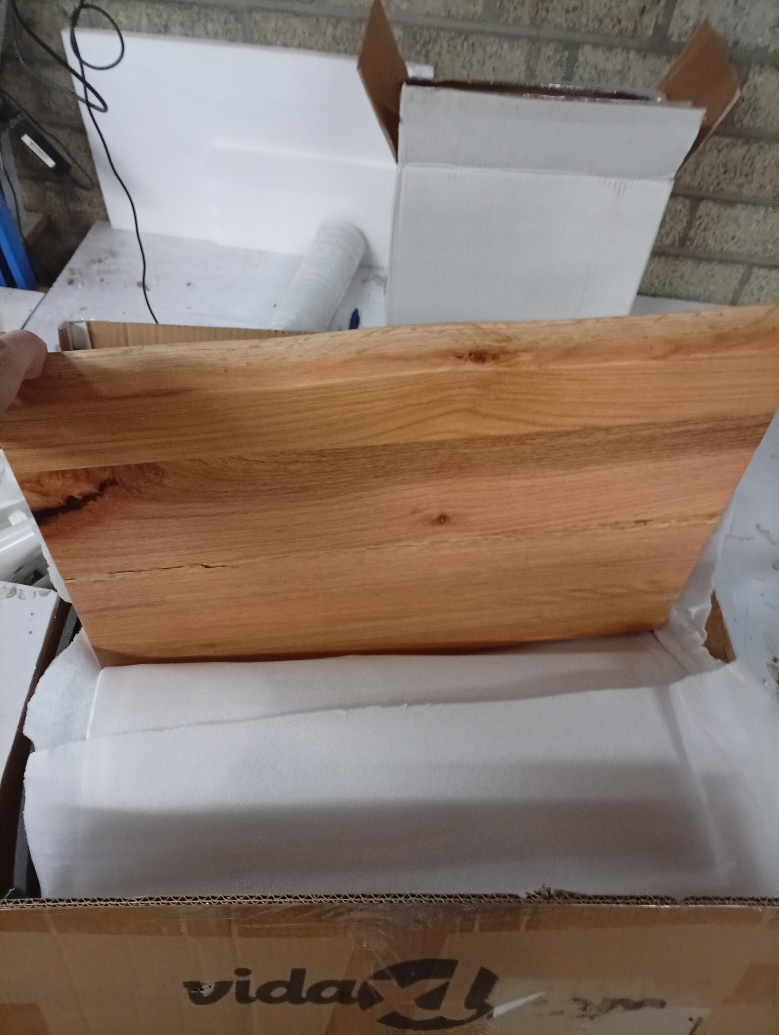 vidaXL Wastafelblad Massief Hout Lichtbruin - 55% Korting