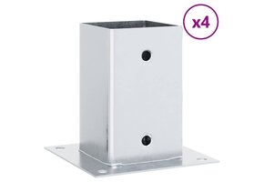 vidaXL Spokkels 4 st, Gegalvaniseerd Staal, Zilver - 47% Korting!