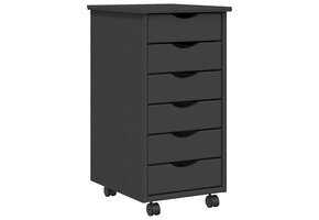 vidaXL Ladekast MOSS Verrijdbaar - Massief Grenenhout Grijs - 35% Korting!