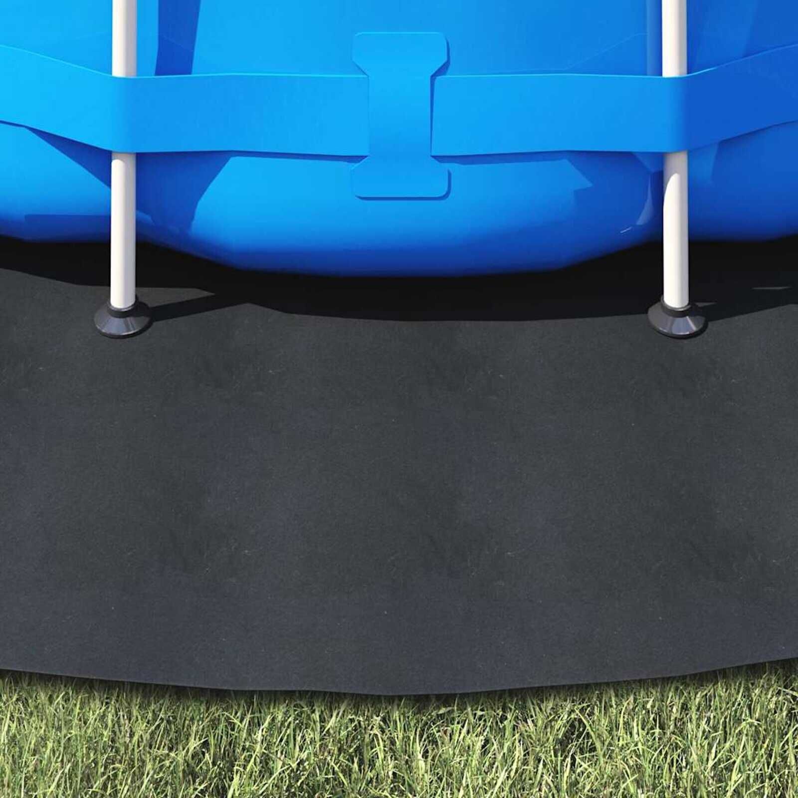 vidaXL Zwembad Grondzeil Zwart Ø 396 cm - 57% Korting!