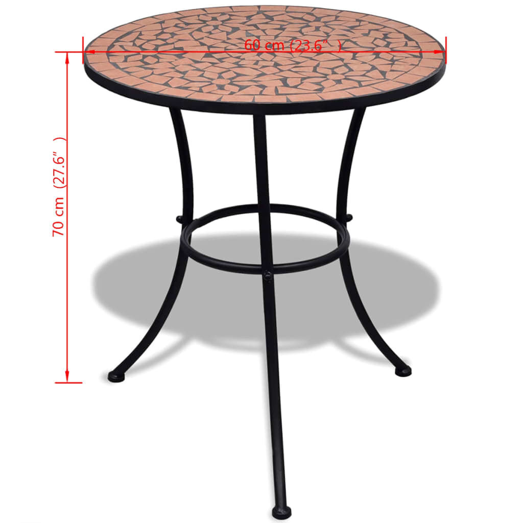 vidaXL Mozaïek Bistrotafel 60cm Terracotta - 35% Korting!