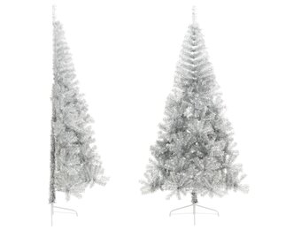 vidaXL Halve Kunstkerstboom Zilver 240cm - 35% Korting!