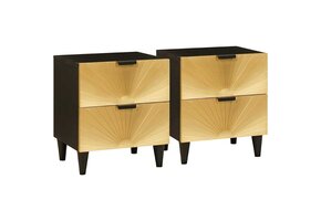 vidaXL Nachtkastje Zwart/Goud - 40x33.5x46 cm (60% Korting)