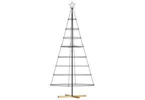 vidaXL Kerst Cone Boom (210cm) met standaard - Zwart | Nu 35% Korting!
