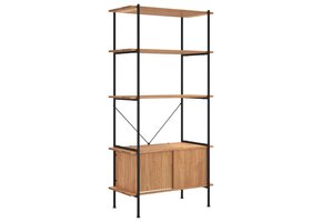 vidaXL Opbergrek 5-laags met Kast - Staal & Hout - Nu 35% Korting!