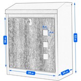 Pakketbrievenbus - 43x24x52 cm - metaal - antraciet, houtlook