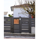 Pakketbrievenbus - 43x24x52 cm - metaal - antraciet, houtlook