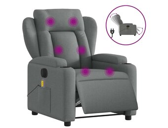 vidaXL Elektrische Massagestoel - Stof Donkergrijs - 35% Korting