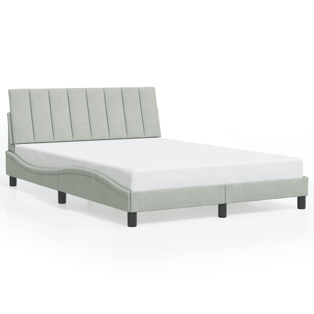 vidaXL Bedframe Grijs Fluweel 120x200 cm - 55% Korting