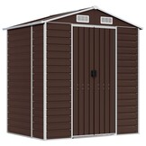 vidaXL Tuinschuur 191x130x198cm Staal Bruin | Nu met 55% Korting!