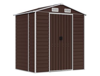 vidaXL Tuinschuur 191x130x198cm Staal Bruin | Nu met 55% Korting!