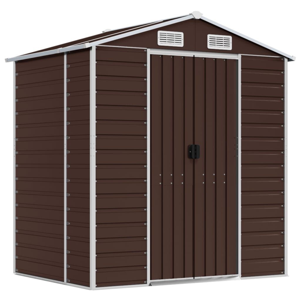 vidaXL Tuinschuur 191x130x198cm Staal Bruin | Nu met 55% Korting!