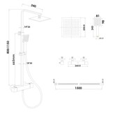 Douchepaneel met Regendouche (25cm) & Thermostaatkraan - 35% Korting!