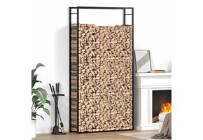 vidaXL Haardhoutrek 110x214 cm Staal Matzwart - 35% Korting