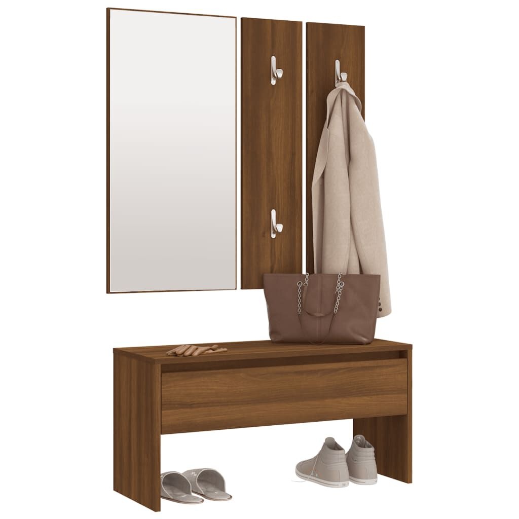 VidaXL Garderobe Set - Bruin Eikenhout - 55% Korting