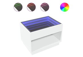 vidaXL Salontafel met Infinity LED 70x50x50 cm wit - 55% Korting!