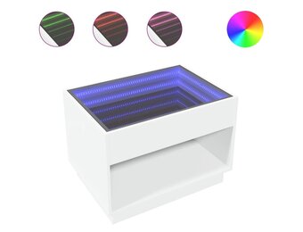 vidaXL Salontafel met Infinity LED 70x50x50 cm wit - 55% Korting!