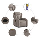 vidaXL Massagestoel Taupe - 30% Korting